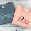 Disneyland Cat Couple Lovely Characters Embroidered Sweatshirt
