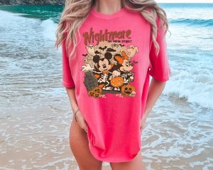 Comfort Colors Mickey Minnie Halloween Nightmare On The Main Streat Sweatshirt