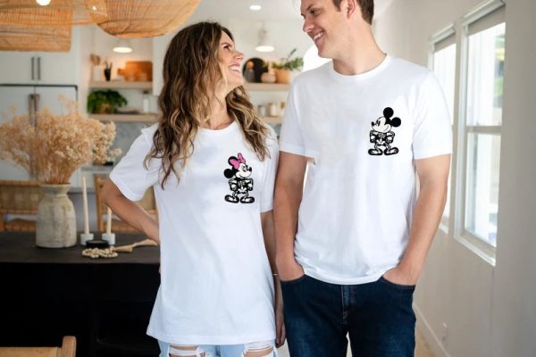 Skeleton Mickey And Minnie Disney Couple Sweatshirt