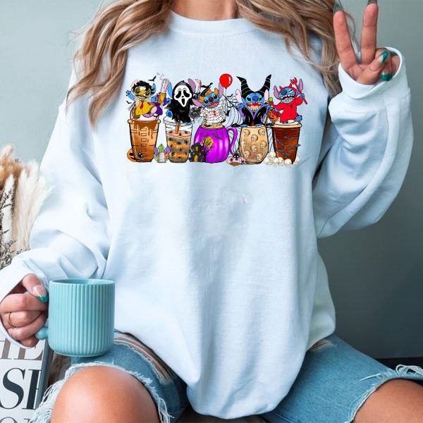 Fall Coffee Halloween Funny Stitch Sweatshirt