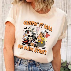 Comfort Colors Disney Characters Halloween Skeleton Shirt Creepin' It Real On Main Street