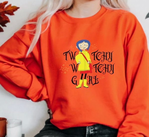 Twitchy Witchy Girl Coraline Sweatshirt Halloween Shirt