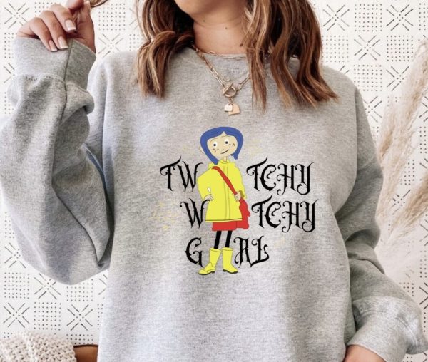Twitchy Witchy Girl Coraline Sweatshirt Halloween Shirt