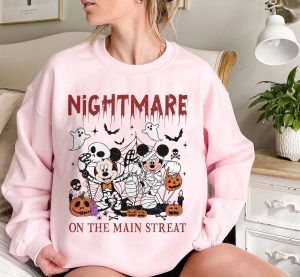 Nightmare On Main Street Mickey And Minnie Halloween Sweatshirt