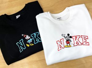 Nike Mickey X Minnie Couple Embroidered Sweatshirt