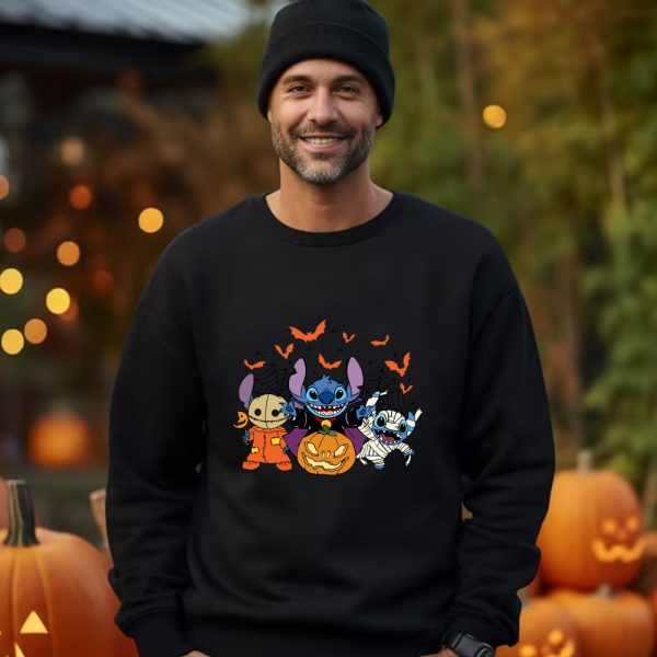 Vintage Disney Stitch Halloween Sweatshirt Scream Horror Movie Character