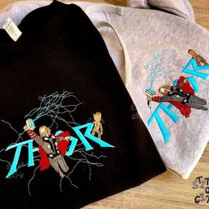 Embroidered Comic Characters Sweatshirt