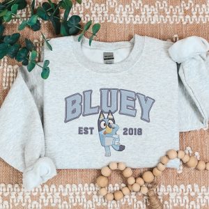 Bingo And Bluey Cartoon Embroidered Sweatshirt