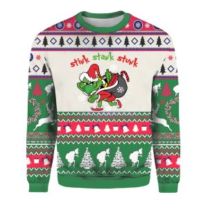 The Santa Claus 2021 Carrying Bag Of V.a.c.c.i.nes Merry Christmas, Ugly G.r.i.n.c.h, Christmas G.r.i.n.c.h V.a.c.c.i.n Sweater Plus size