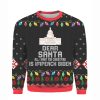 Dear Santa All I Want For Christmas Is Impeach Biden Ugly Sweater Joe Chant Black Red