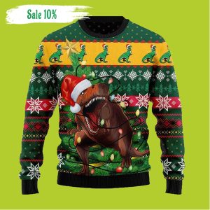 Dinosaur Ugly Christmas Sweater New 2022 T Rex In Noel Tree Merry Xmas Gift For Lover Personalized