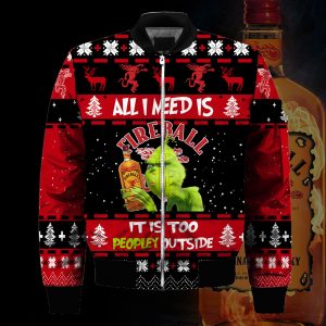 Grinch All I Need Is Fireball 3D Ugly Christmas Sweater, Fireball Grinch Sweatshirt, Grinch Fireball 3D, Grinch Ugly Christmas Sweaters
