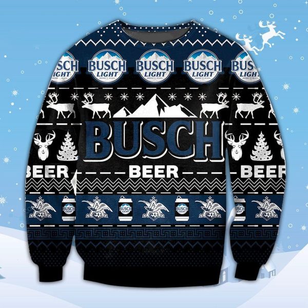 Busch Light Merry Christmas Ugly Sweater All Over Print Gift For Lovers Beer Xmas Sweashirt