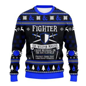 DnD Classes Collection Christmas Ugly Sweater Class Knitted Funny Dnd Xmas Gift Dungeons And Dragons