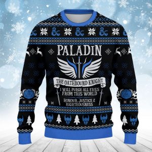 DND CLASSES PALADIN SWEATSHIRT DnD Classes Collection Christmas Ugly Sweater Class Knitted Funny Dnd Xmas Gift