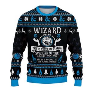 DND CLASSES WIZARD SWEATSHIRT DnD Classes Collection Christmas Ugly Sweater Class Knitted Funny Dnd Xmas Gift