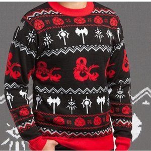Dungeons & Dragons Ugly Christmas Sweater, DnD Class Christmas Ugly Knitted Sweater, Dungeons and Dragons Sweater| Funny Dnd Xmas Gift