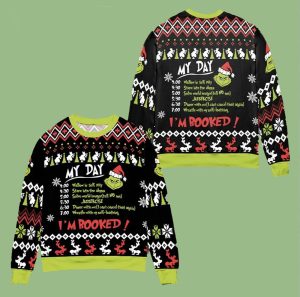 Grinch My Day I’m Booked Ugly Sweater Christmas Gift