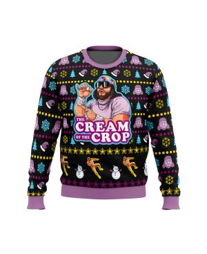 Macho Man Randy Savage Ugly Sweater Xmas 3D The Cream Of Crop Knitted Christmas Sweatshirt