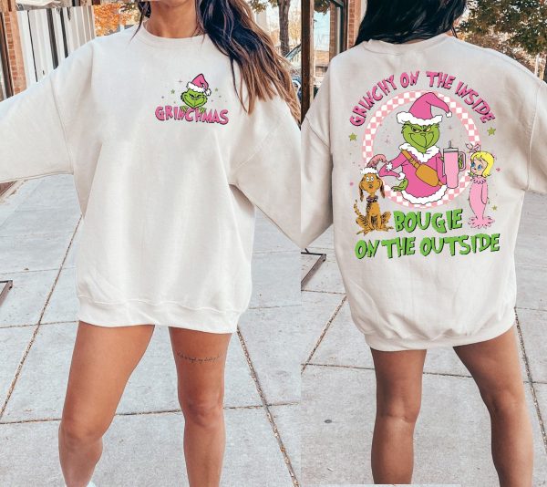 Merry GrinchMas Double Sided Crewneck Sweatshirt