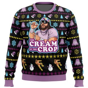 Macho Man Randy Savage Ugly Sweater Xmas 3D The Cream Of Crop Knitted Christmas Sweatshirt