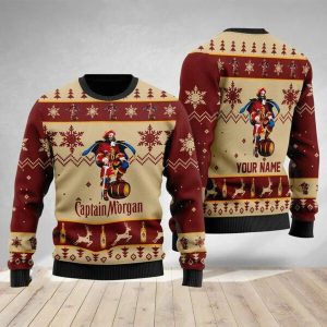 Personalized Christmas Captain Morgan Ugly Sweater 3D Full Printing Woolen Family