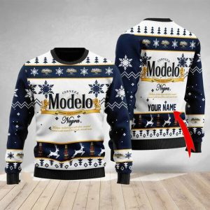 Personalized Modelo Beer Christmas Ugly Sweater 3D Full Printing Woolen Gift Family Sweashirt