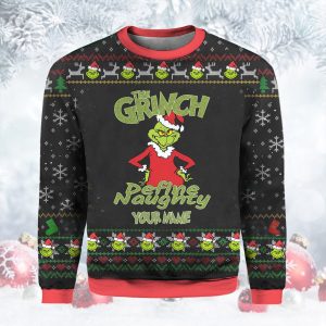 Personalized The Grinch Define Naughty Ugly Christmas Sweater 3D Shirt Gift