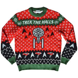 The Original Series Trek Halls Knit Sweater Ugly Star Xmas Christmas