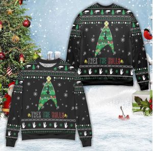 Trek The Halls Star Christmas Tree Ugly Sweater Xmas