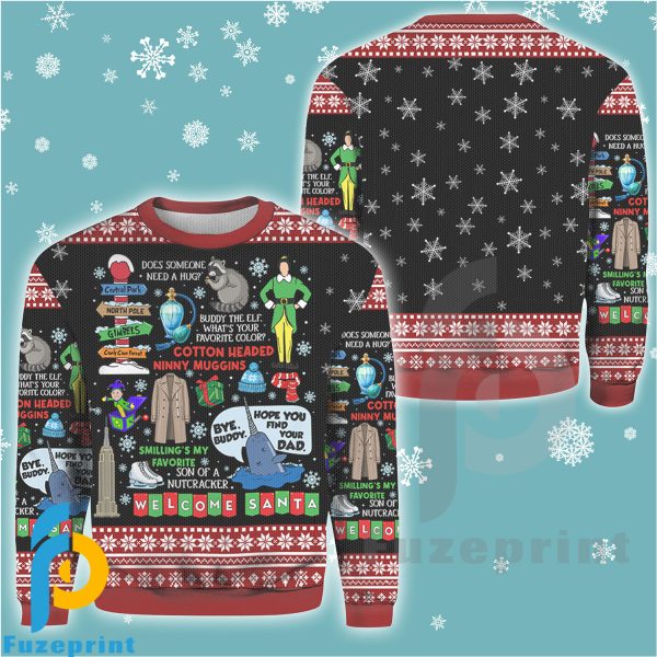 Buddy Elf Xmas Gift ELF 3D Sweater