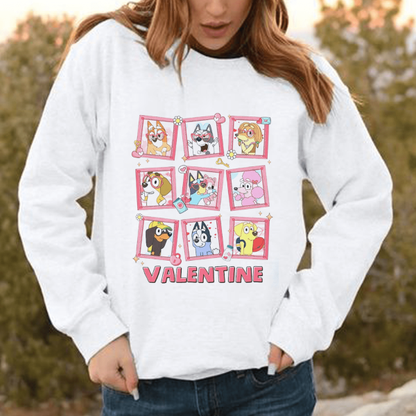 Bluey Dog And Friends Valentine’s Day Sweatshirt Hoodie TShirt