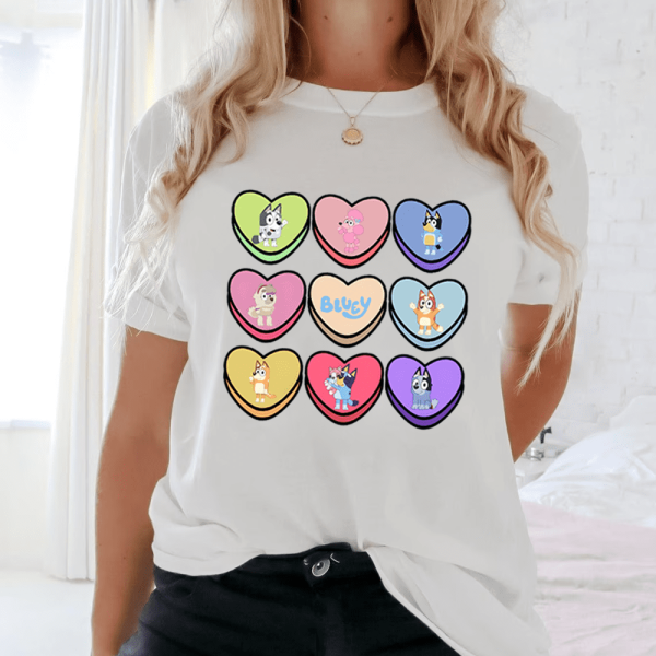 Heart Valentine Bluey Sweatshirt Hoodie T-Shirt