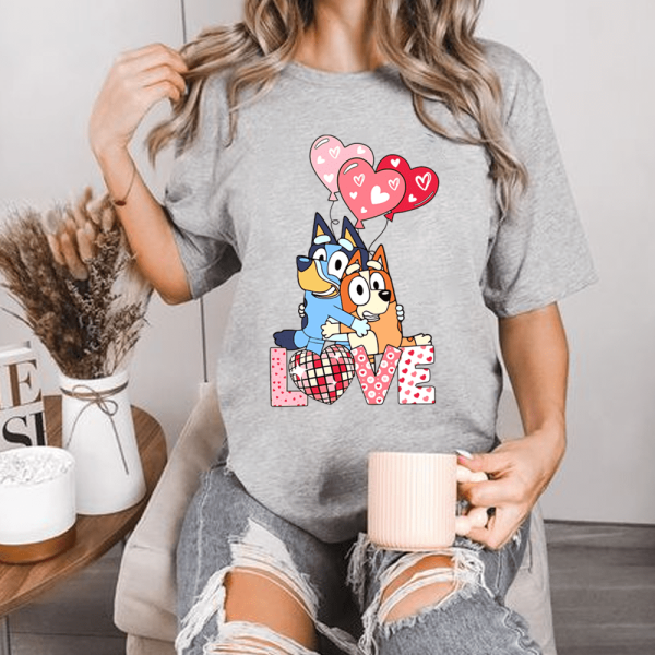 Bluey And Bingo Couple Valentine Sweatshirt Hoodie T-Shirt