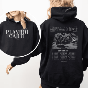 Playboi Carti Tour 2024 2Sides Tshirt Sweatshirt Hoodie