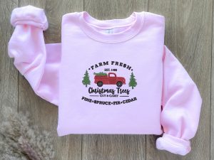 Christmas Farm Fresh Truck Embroidered Sweatshirt